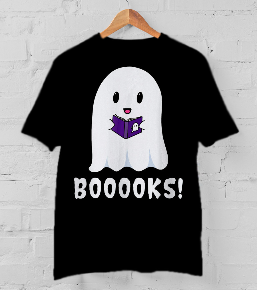 Booooks Ghost Halloween Reading Library T-Shirt
