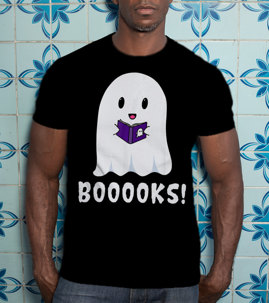 Booooks Ghost Halloween Reading Library T-Shirt
