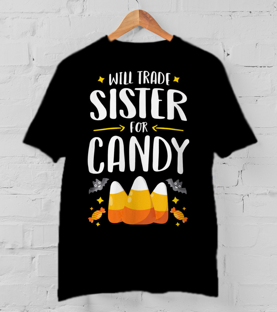 Will Trade Sister For Candy Halloween Boys Matching T-Shirt