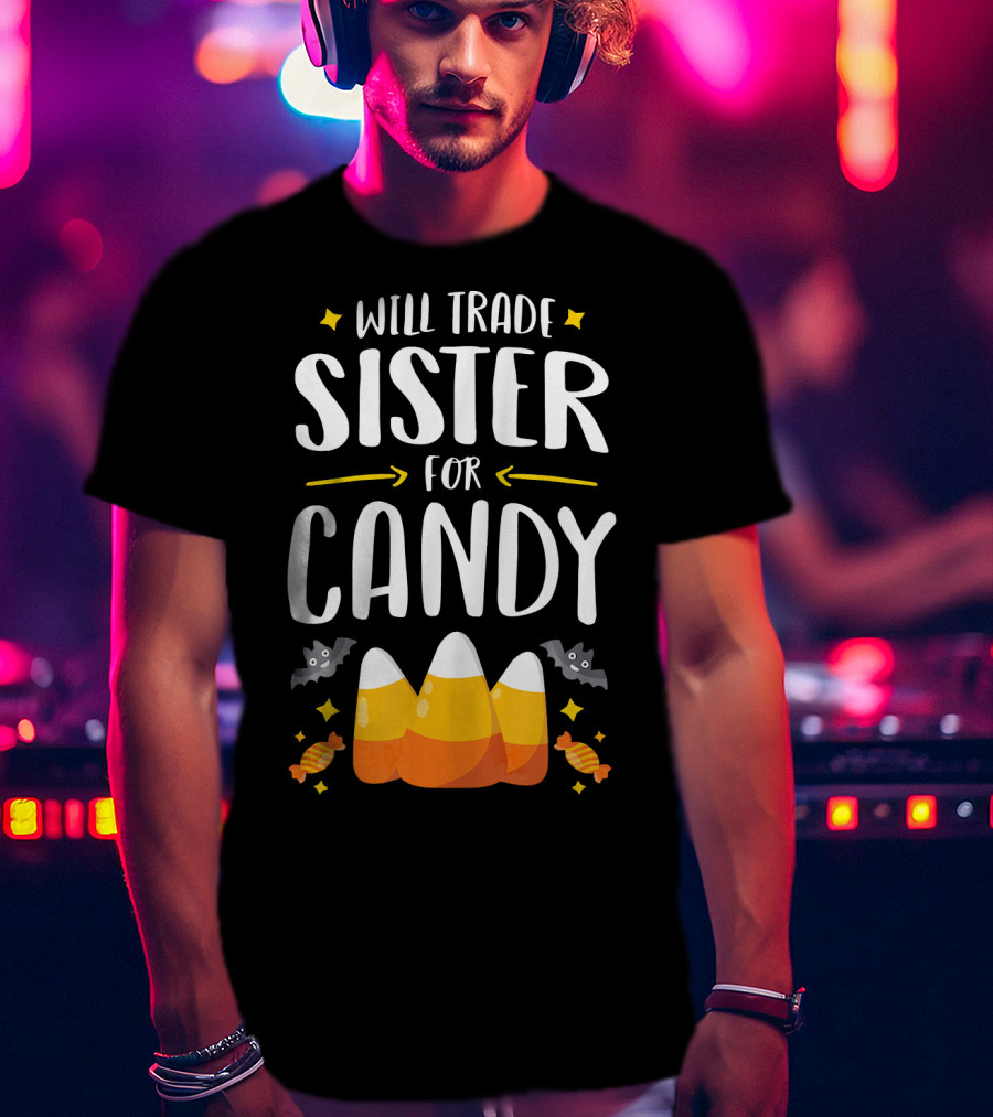 Will Trade Sister For Candy Halloween Boys Matching T-Shirt