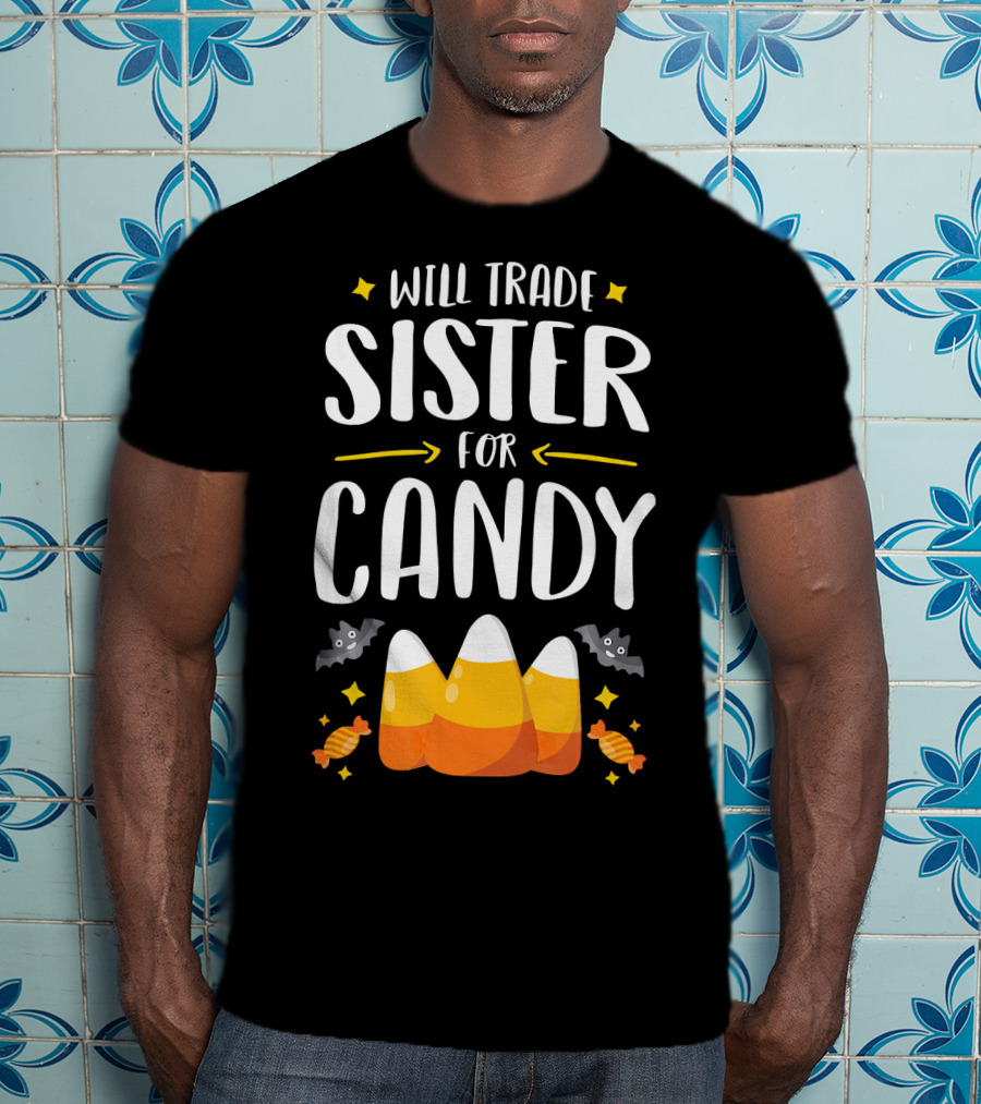 Will Trade Sister For Candy Halloween Boys Matching T-Shirt