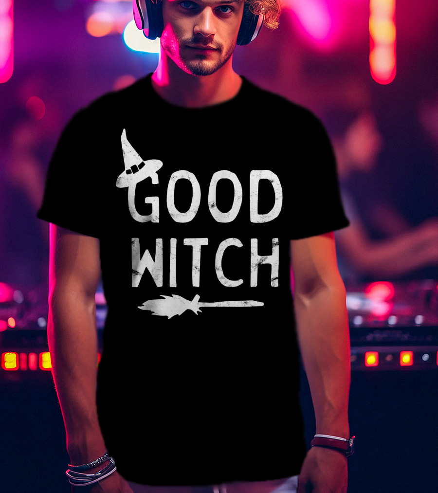 Good Witch Halloween October Witch Hat Broomstick T-Shirt