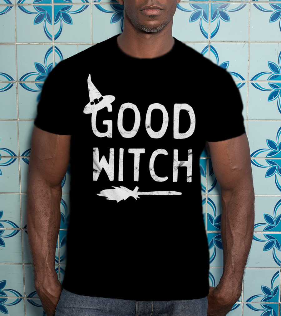Good Witch Halloween October Witch Hat Broomstick T-Shirt