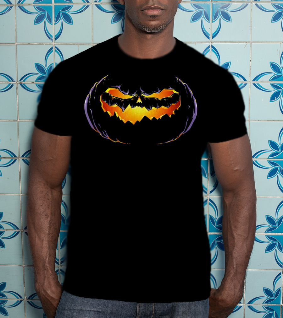 Scary Jack O Lantern Halloween Pumpkin Face T-Shirt