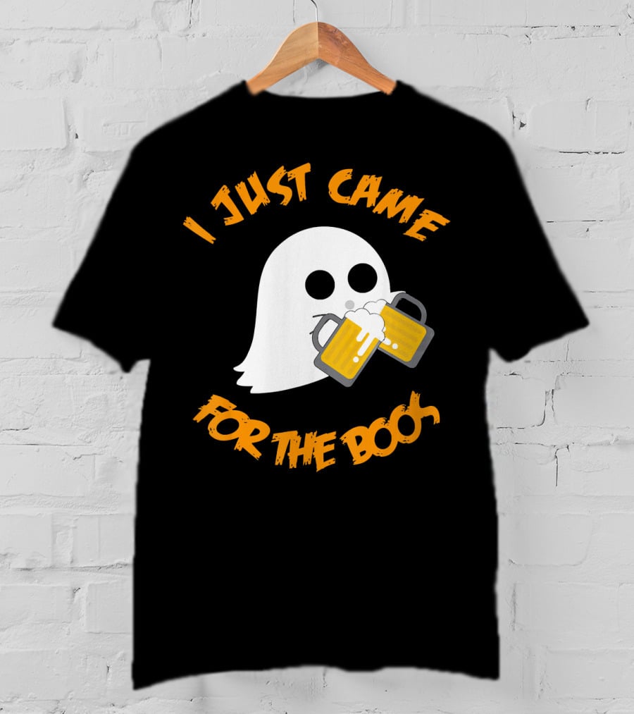I Just Came Here For The Boos Ghost Holding Beer Mugs T-Shirt
