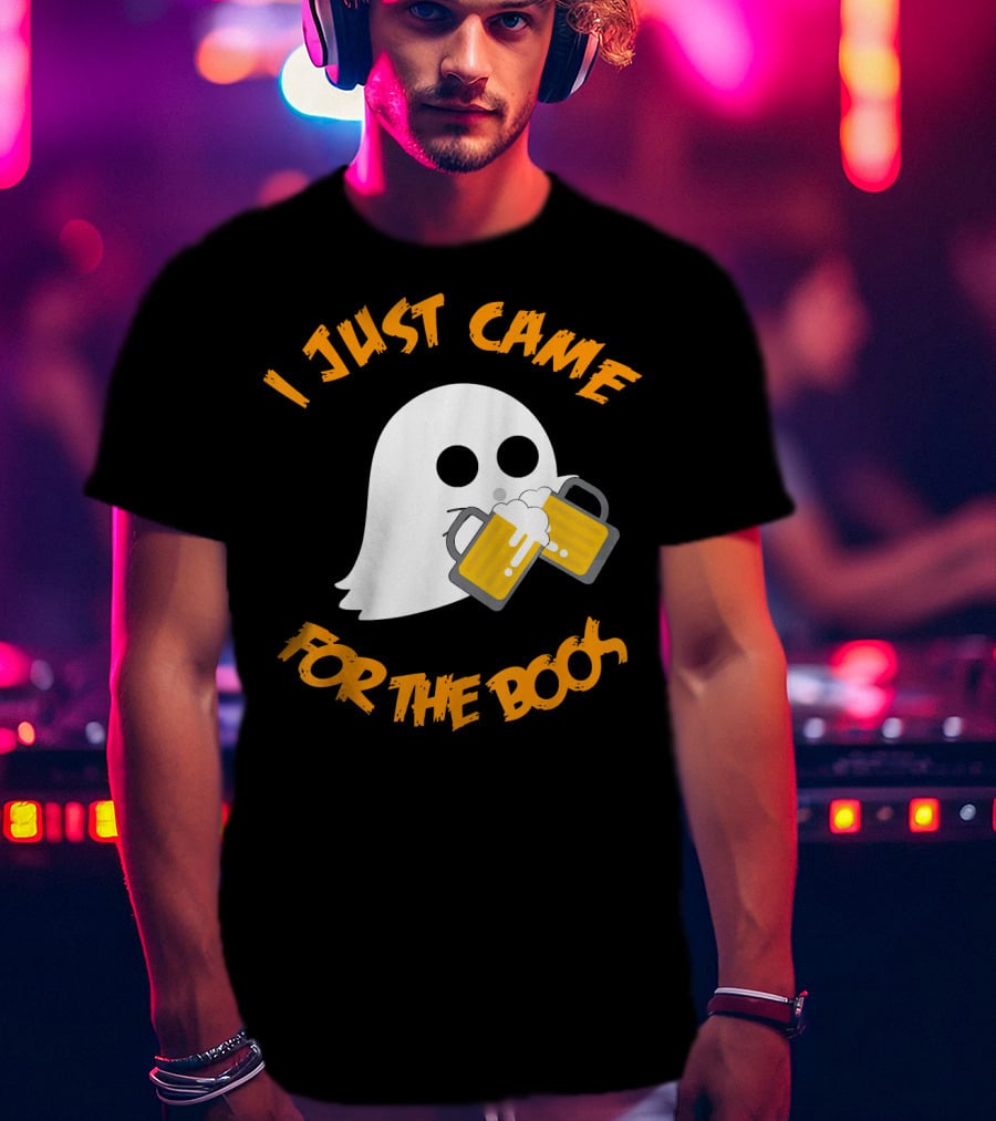 I Just Came Here For The Boos Ghost Holding Beer Mugs T-Shirt