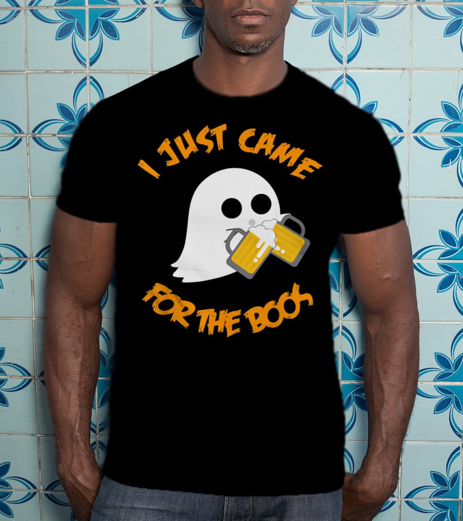I Just Came Here For The Boos Ghost Holding Beer Mugs T-Shirt