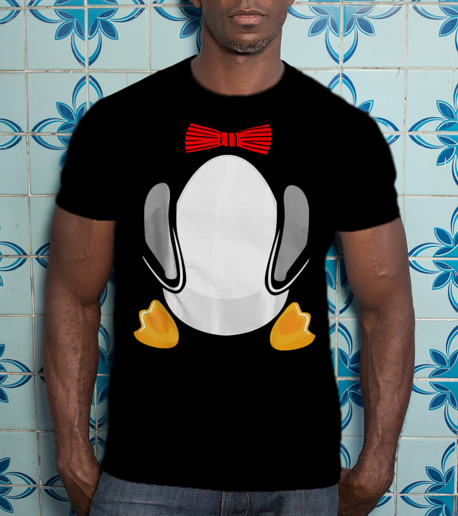 Funny Penguin Kids Halloween Costume Bowtie Feet T-Shirt