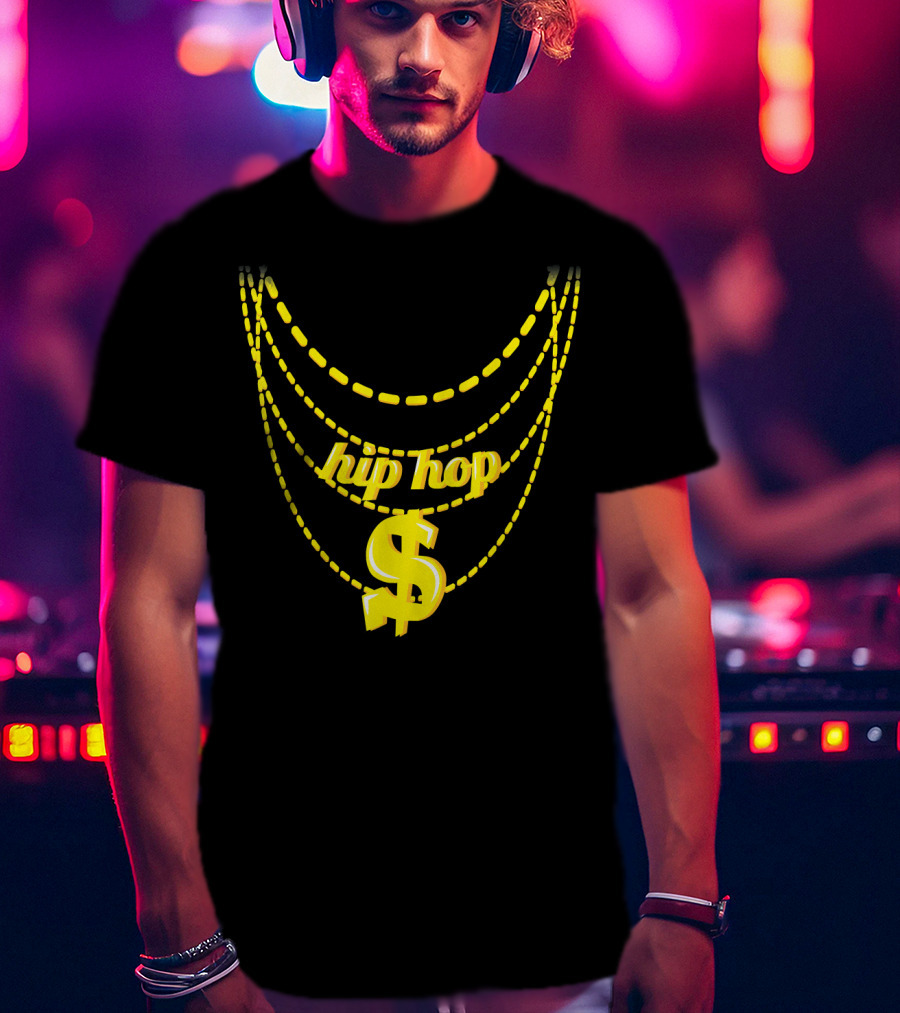 Hip Hop Dollar Sign Chains Costume Halloween T-Shirt