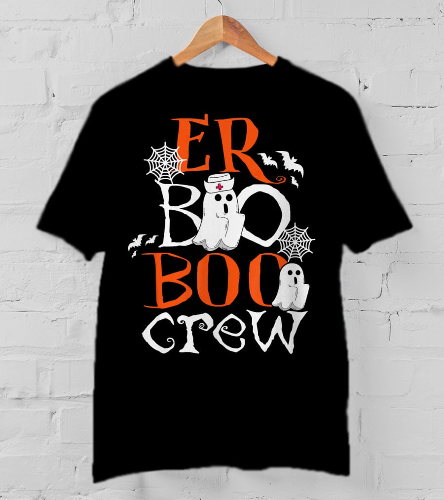 ER Boo Boo Crew Halloween Ghosts Nurse Spiders Bats T-Shirt
