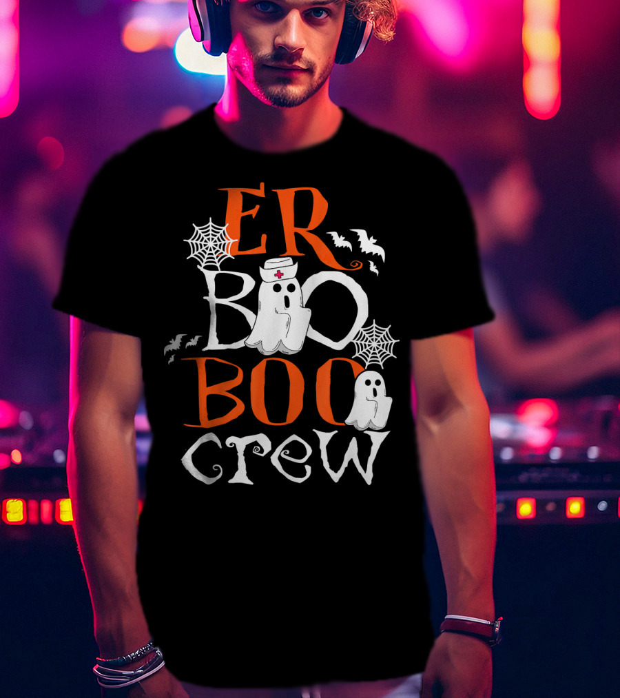 ER Boo Boo Crew Halloween Ghosts Nurse Spiders Bats T-Shirt