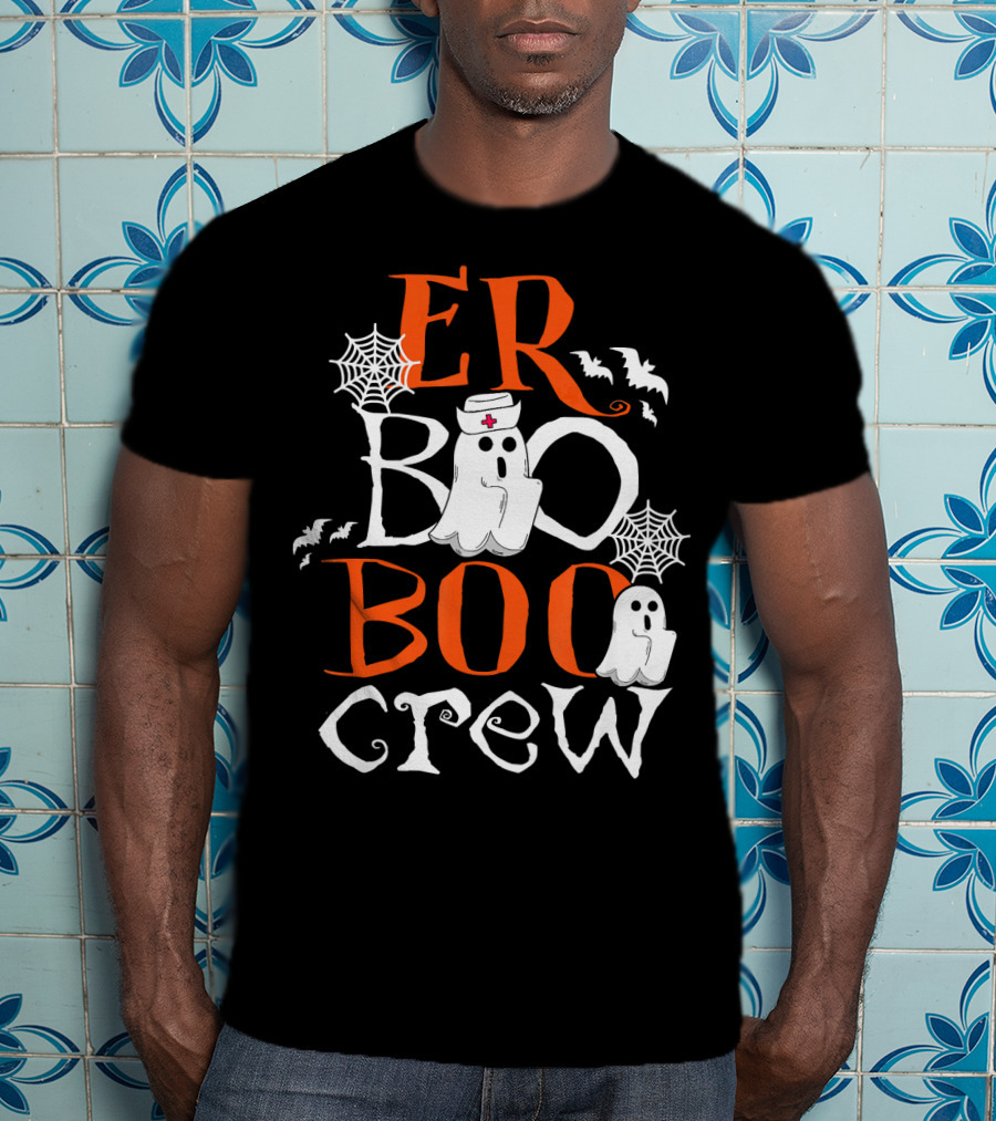 ER Boo Boo Crew Halloween Ghosts Nurse Spiders Bats T-Shirt