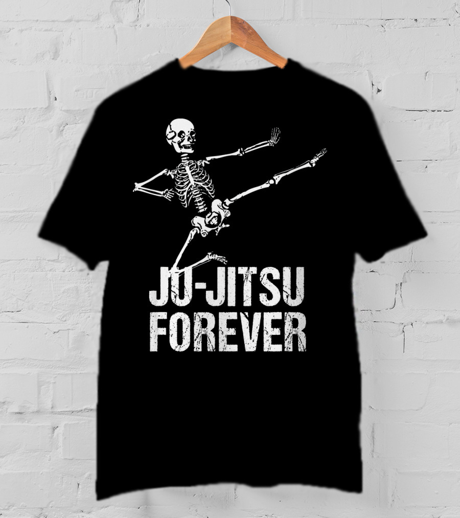 Ju Jitsu Forever Kicking Skeleton Moves T-Shirt