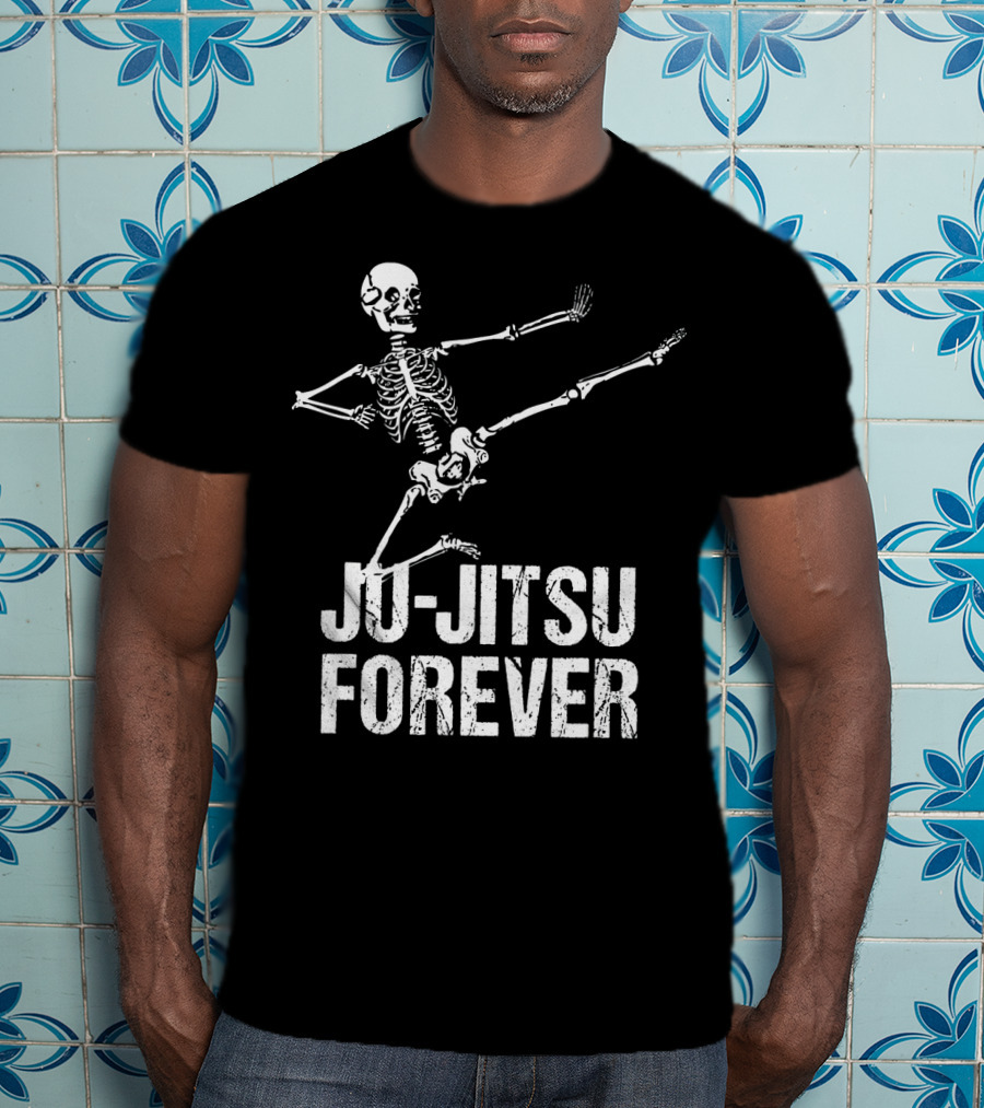 Ju Jitsu Forever Kicking Skeleton Moves T-Shirt