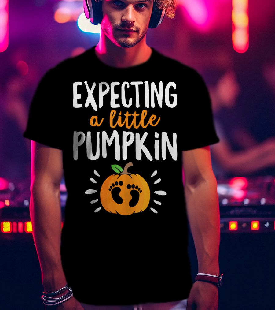 Expecting A Little Pumpkin With Adorable Baby Footprints T-Shirt
