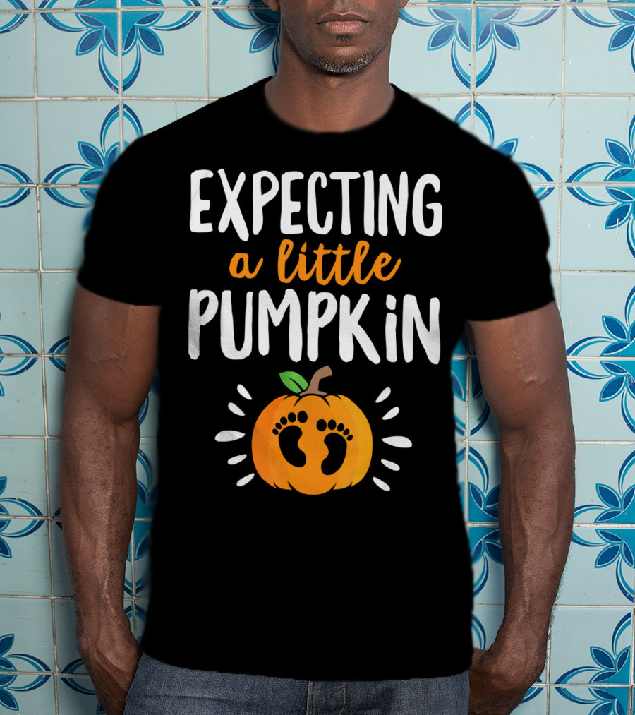 Expecting A Little Pumpkin With Adorable Baby Footprints T-Shirt