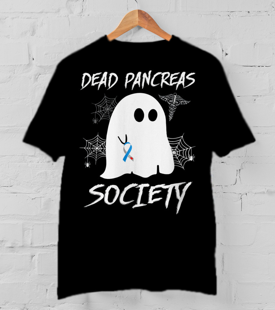 Dead Pancreas Society Ghost Boo Diabetes Halloween T-Shirt
