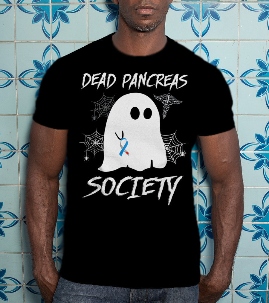 Dead Pancreas Society Ghost Boo Diabetes Halloween T-Shirt