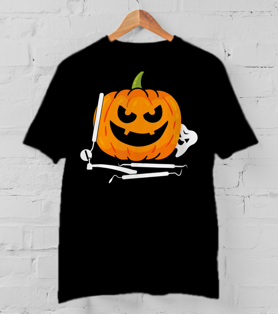 Funny Halloween Pumpkin Dentist T-Shirt