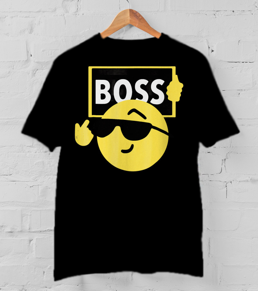 Halloween Funny Boss Emoji Sunglasses Mood T-Shirt