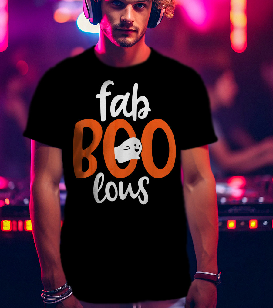Fab BOO Lous Funny Fabulous Halloween Cel Ghost Image T-Shirt