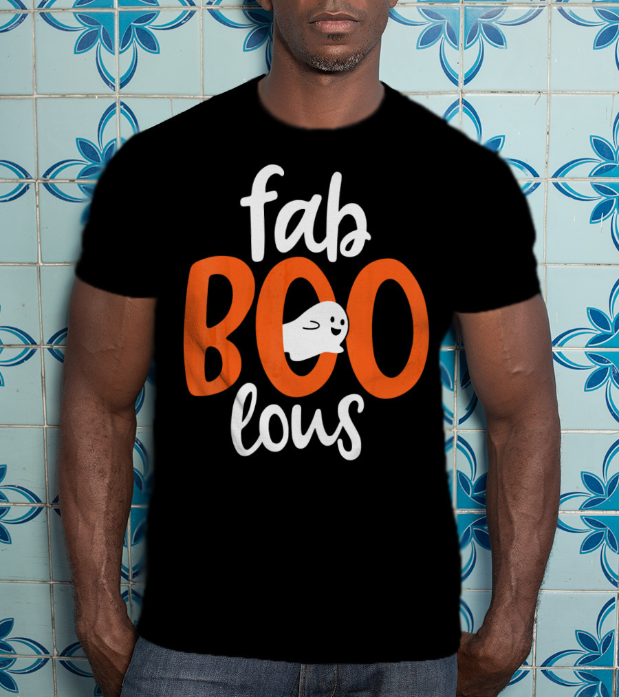 Fab BOO Lous Funny Fabulous Halloween Cel Ghost Image T-Shirt