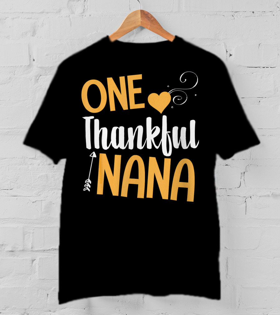 One Thankful Nana Heart Arrow Swirl T-Shirt