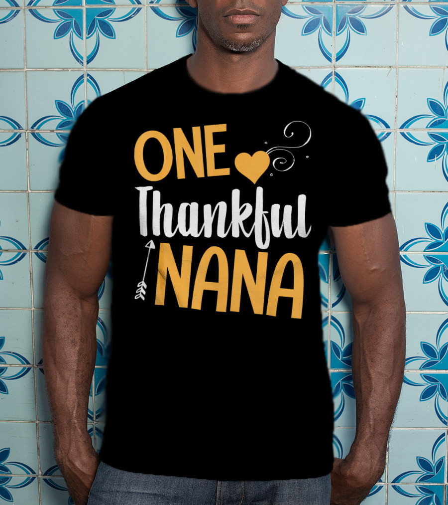 One Thankful Nana Heart Arrow Swirl T-Shirt