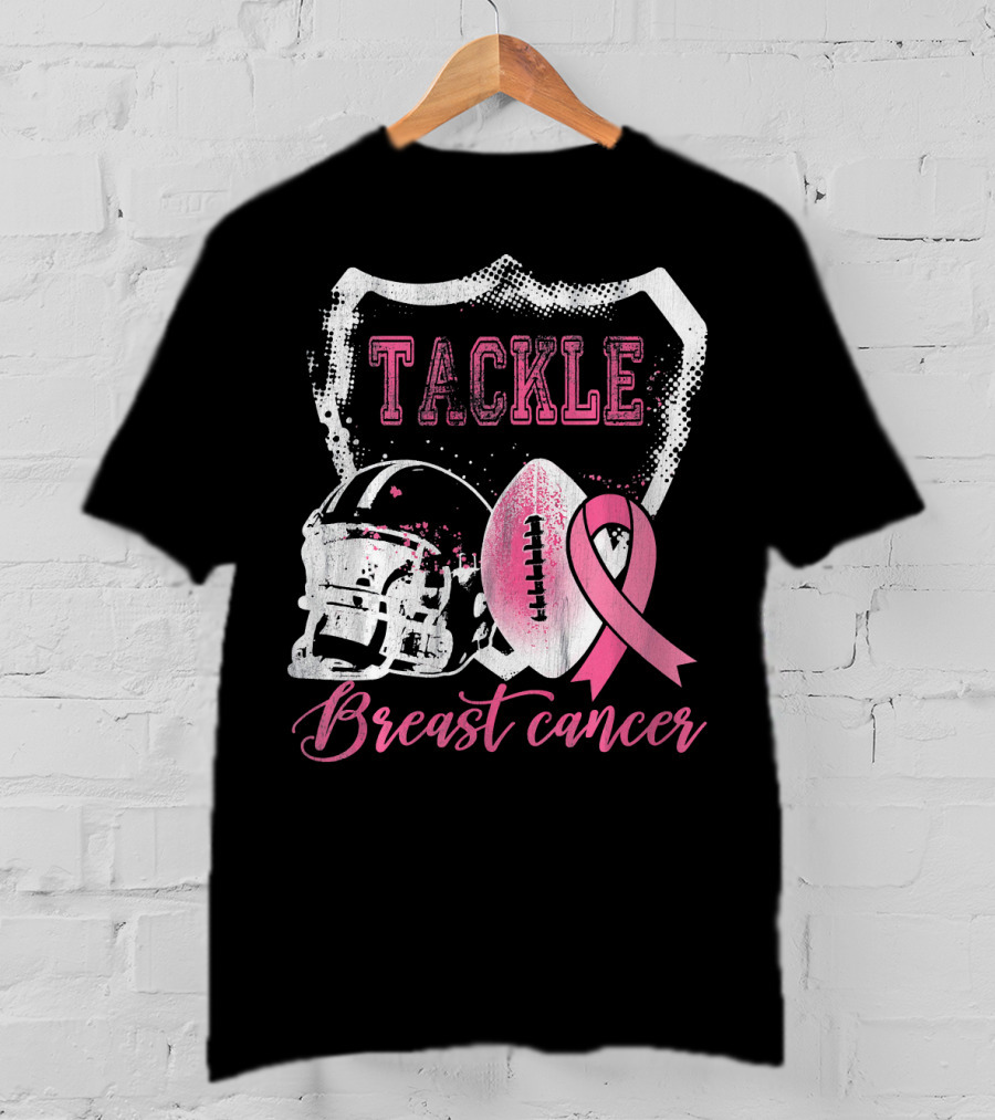 Tackle Breast Cancer Football Survivorship Awareness T-Shirt