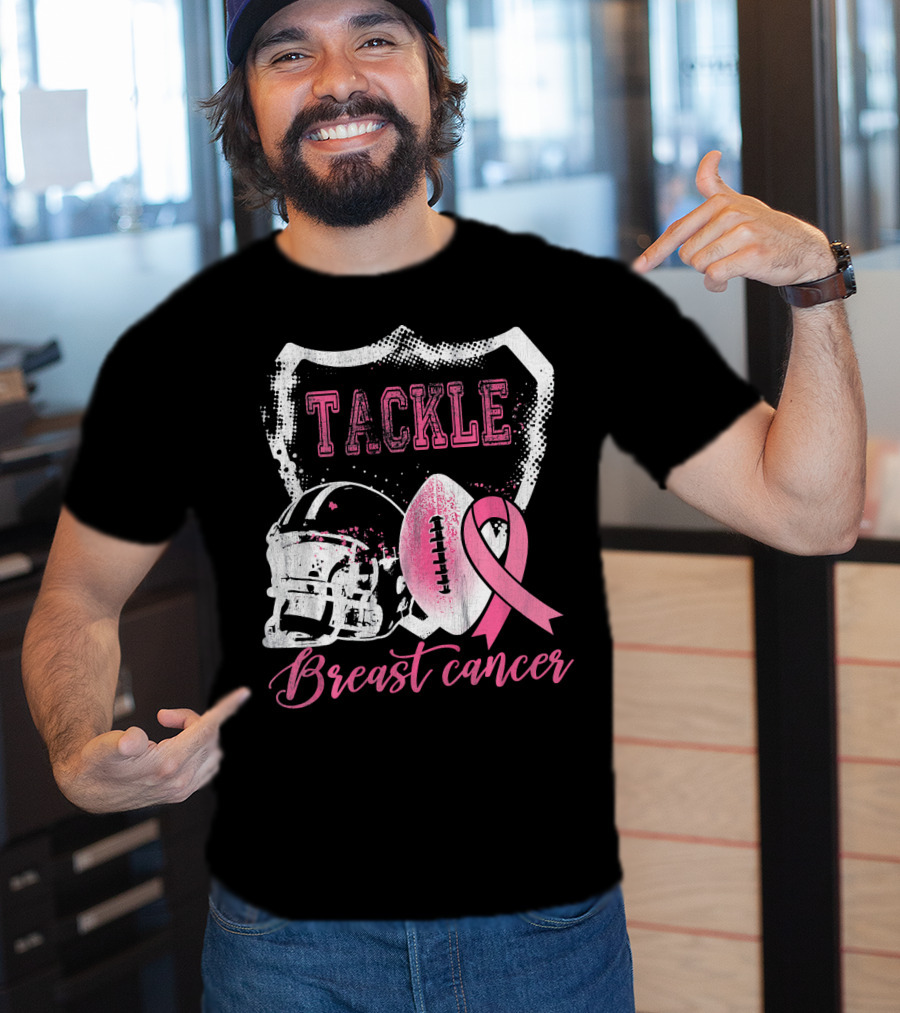 Tackle Breast Cancer Football Survivorship Awareness T-Shirt