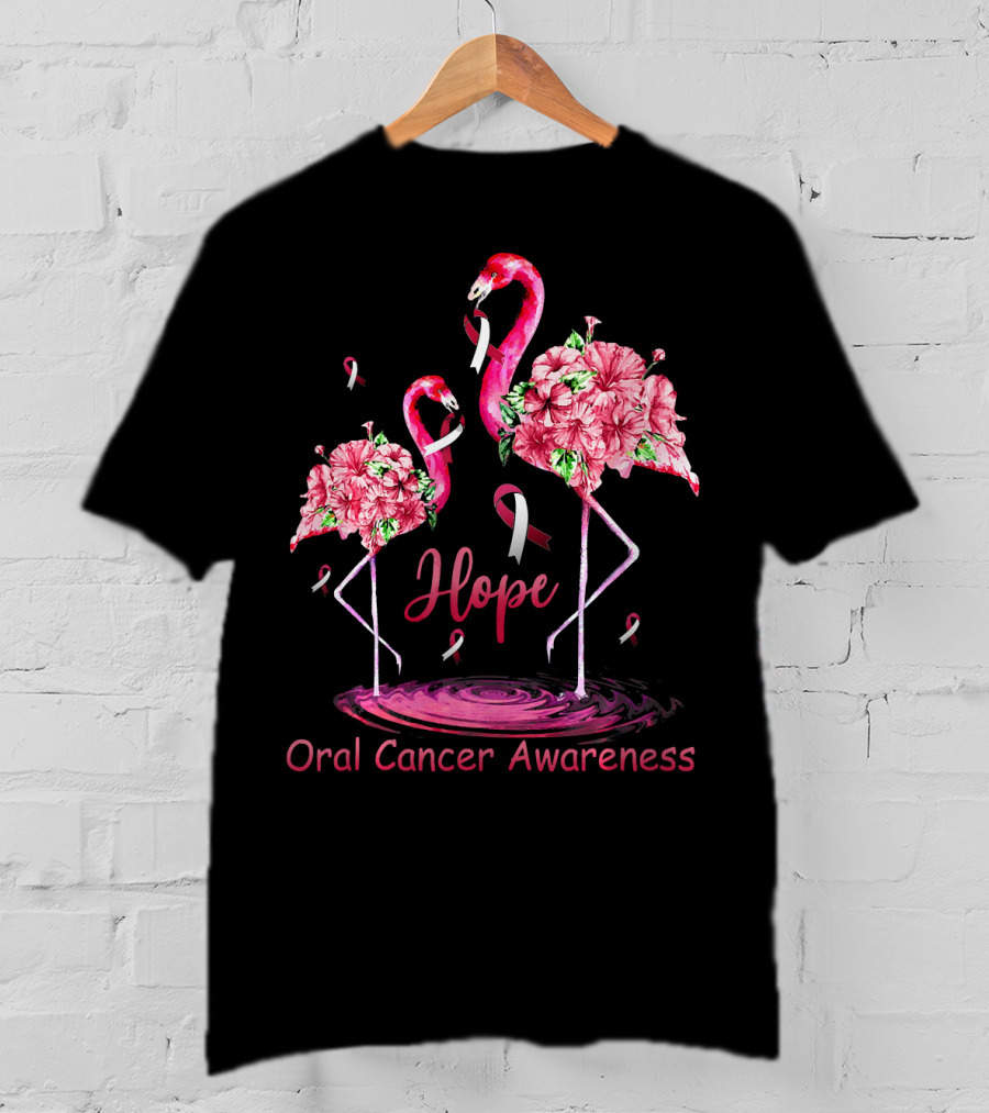 Hope Oral Cancer Awareness Flamingos T-Shirt