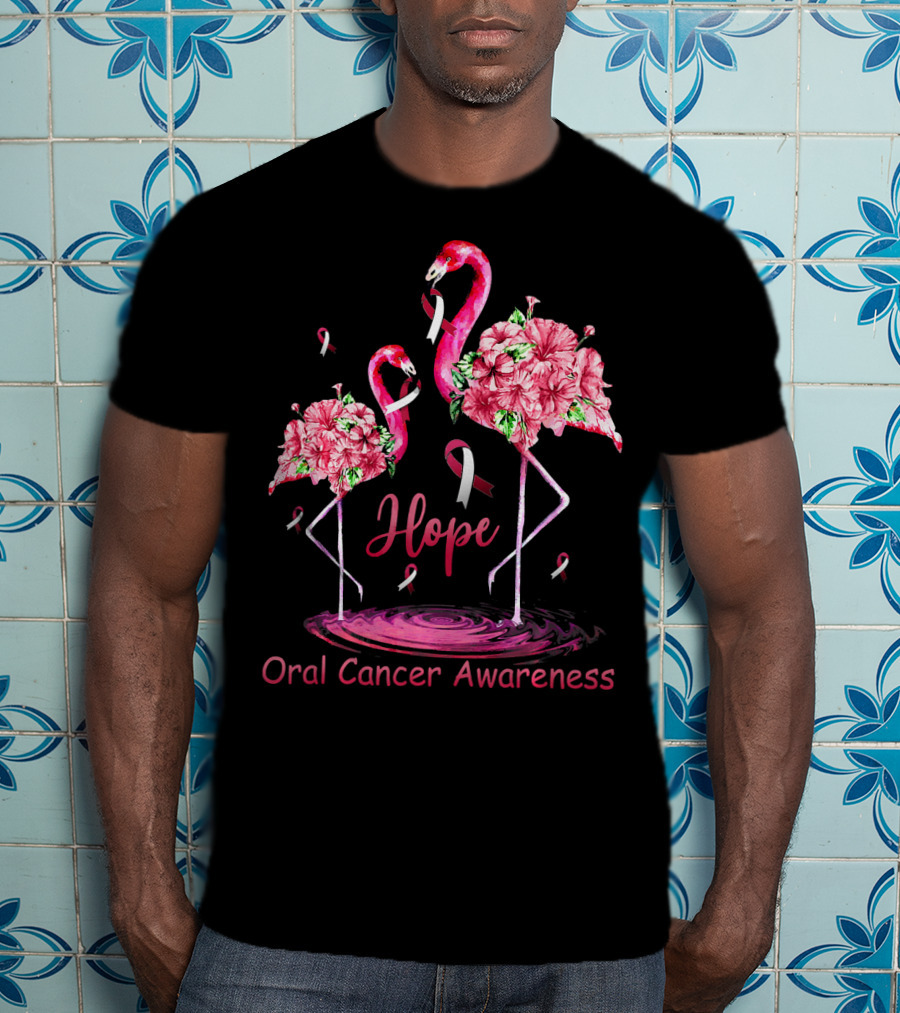 Hope Oral Cancer Awareness Flamingos T-Shirt