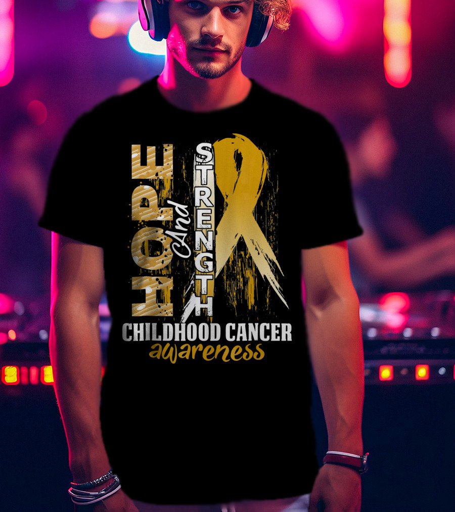 Hope And Strength Childhood Cancer Awareness T-Shirt