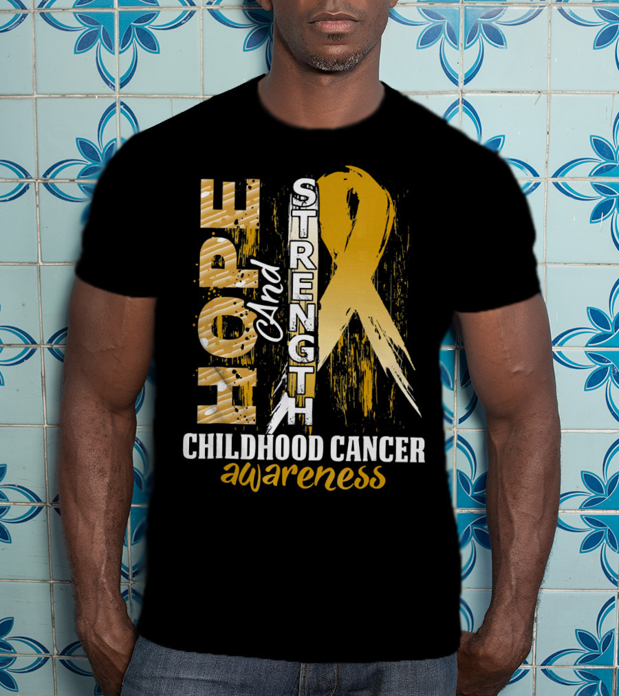 Hope And Strength Childhood Cancer Awareness T-Shirt