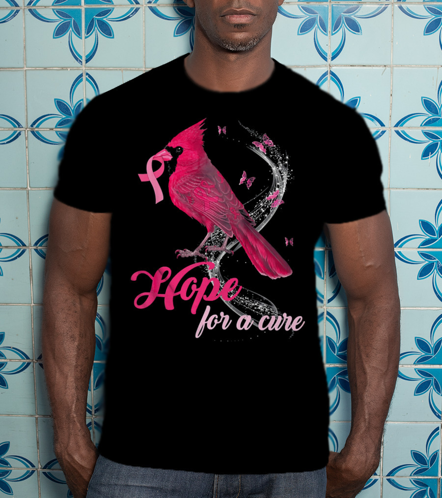 Hope For A Cure Breast Cancer Cardinal Bird T-Shirt