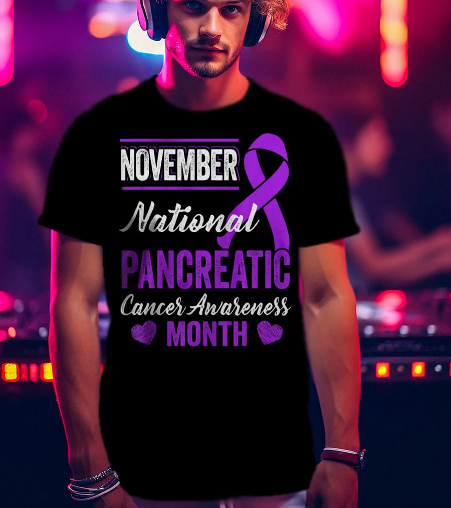 November National Pancreatic Cancer Awareness Month Purple T-Shirt
