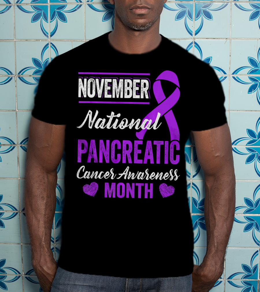November National Pancreatic Cancer Awareness Month Purple T-Shirt