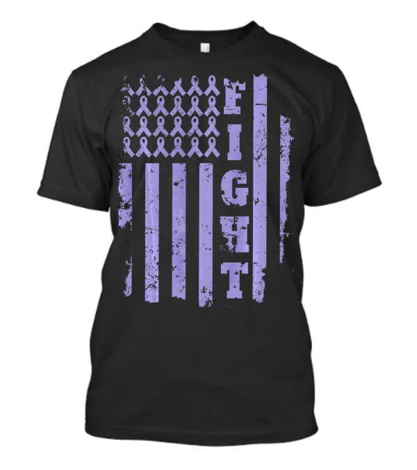 Esophageal Cancer Awareness Periwinkle Ribbon Fight Flag T-Shirt