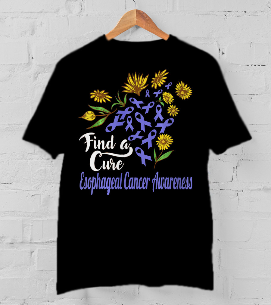 Find A Cure Esophageal Cancer Awareness Sunflower T-Shirt