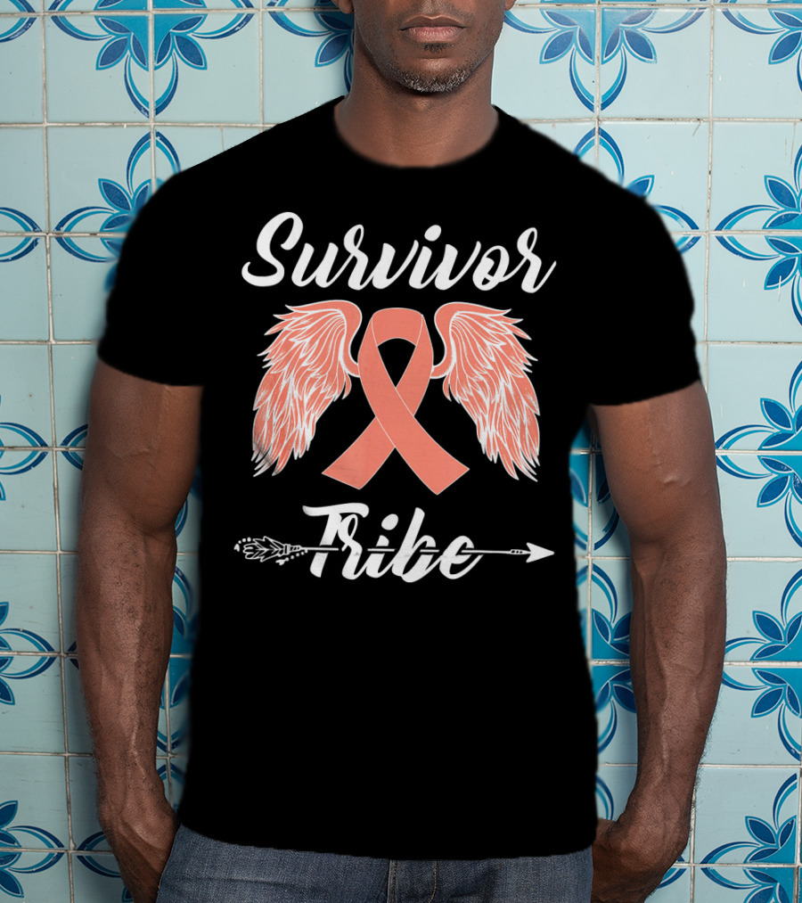 Survivor Tribe Ribbon Wings Arrow T-Shirt
