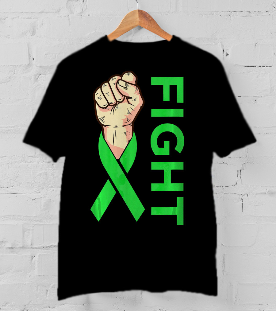 Fist Fight Bile Duct Cancer Green Ribbon Gallbladder T-Shirt