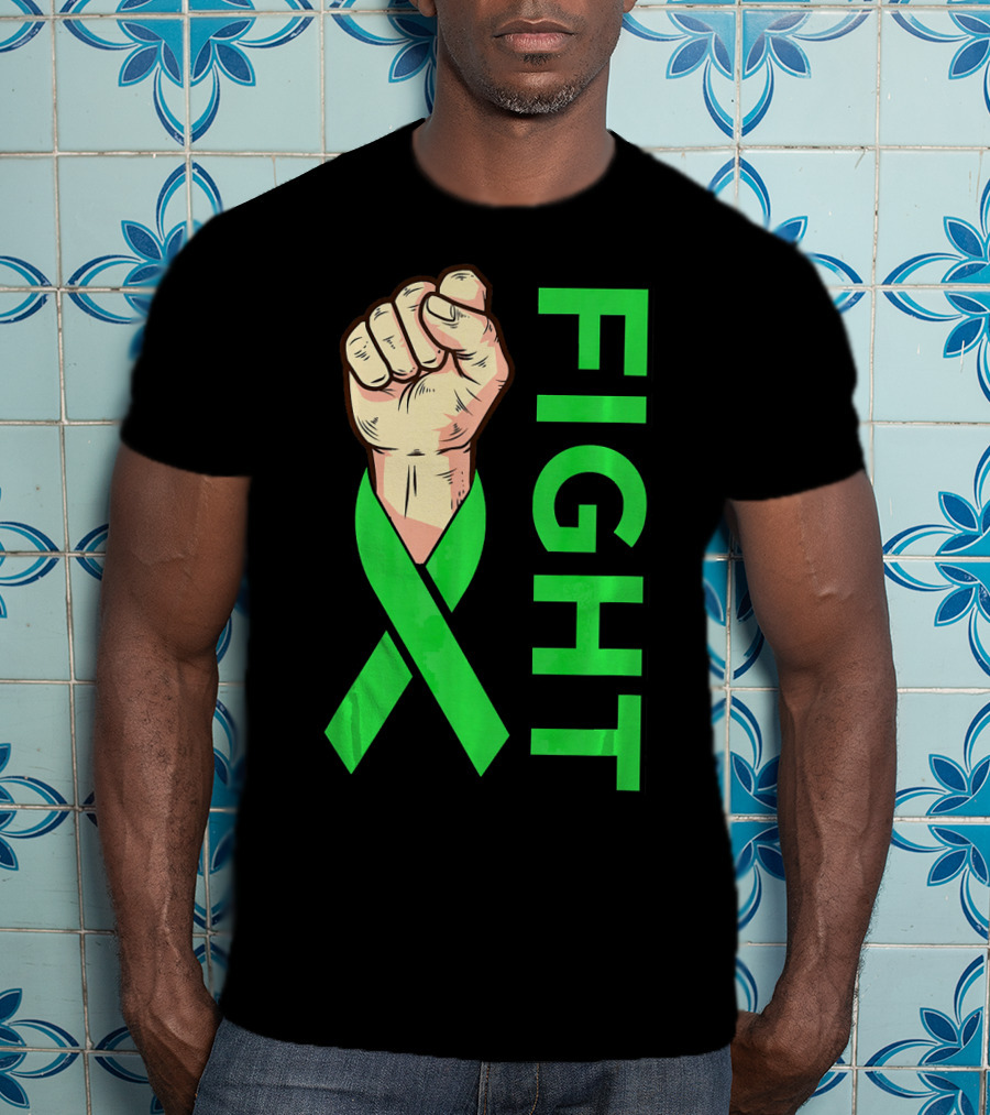 Fist Fight Bile Duct Cancer Green Ribbon Gallbladder T-Shirt