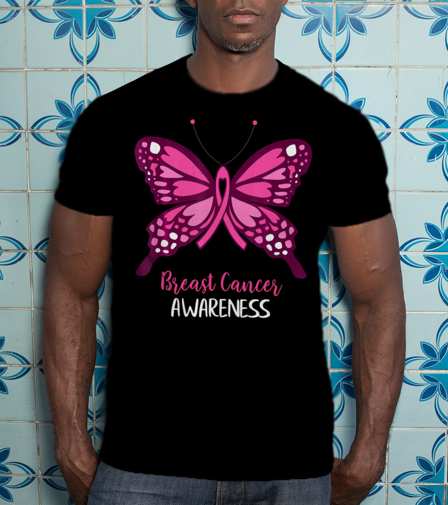 Breast Cancer Awareness Pink Butterfly T-Shirt
