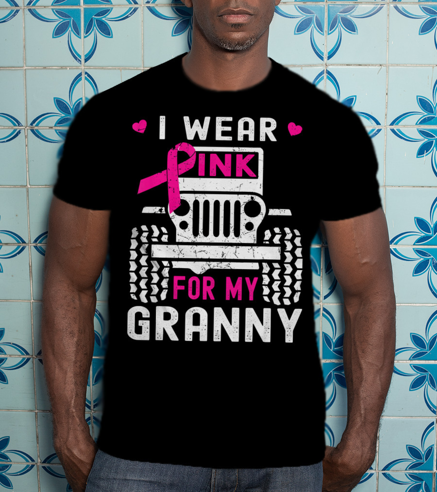 I Wear Pink For My Granny Jeep Breast Cancer Awareness T-Shirt