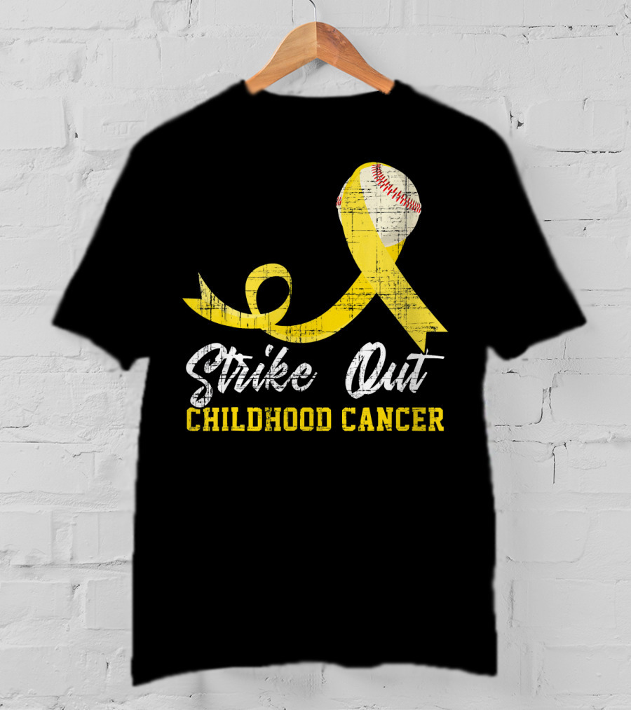 Strike Out Childhood Cancer Baseball Awareness T-Shirt