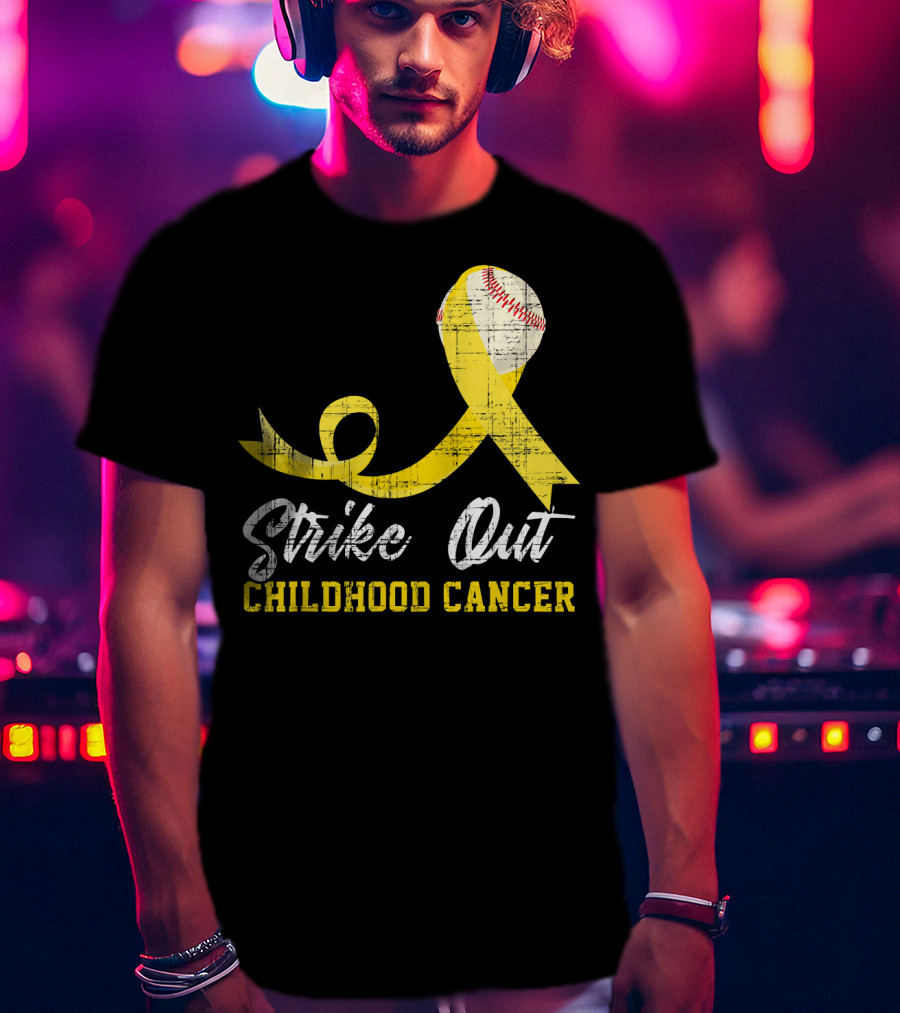 Strike Out Childhood Cancer Baseball Awareness T-Shirt