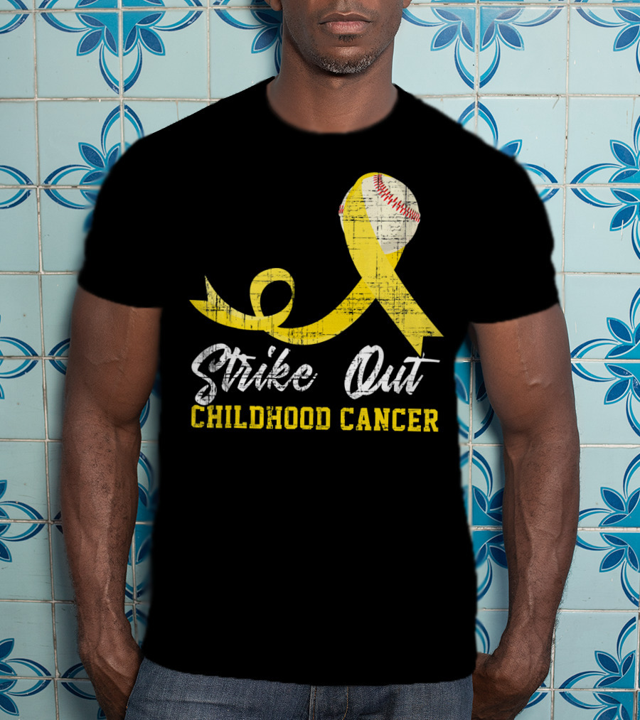Strike Out Childhood Cancer Baseball Awareness T-Shirt