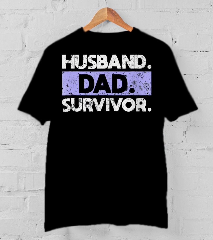 Husband Dad Survivor Cancer Awareness T-Shirt