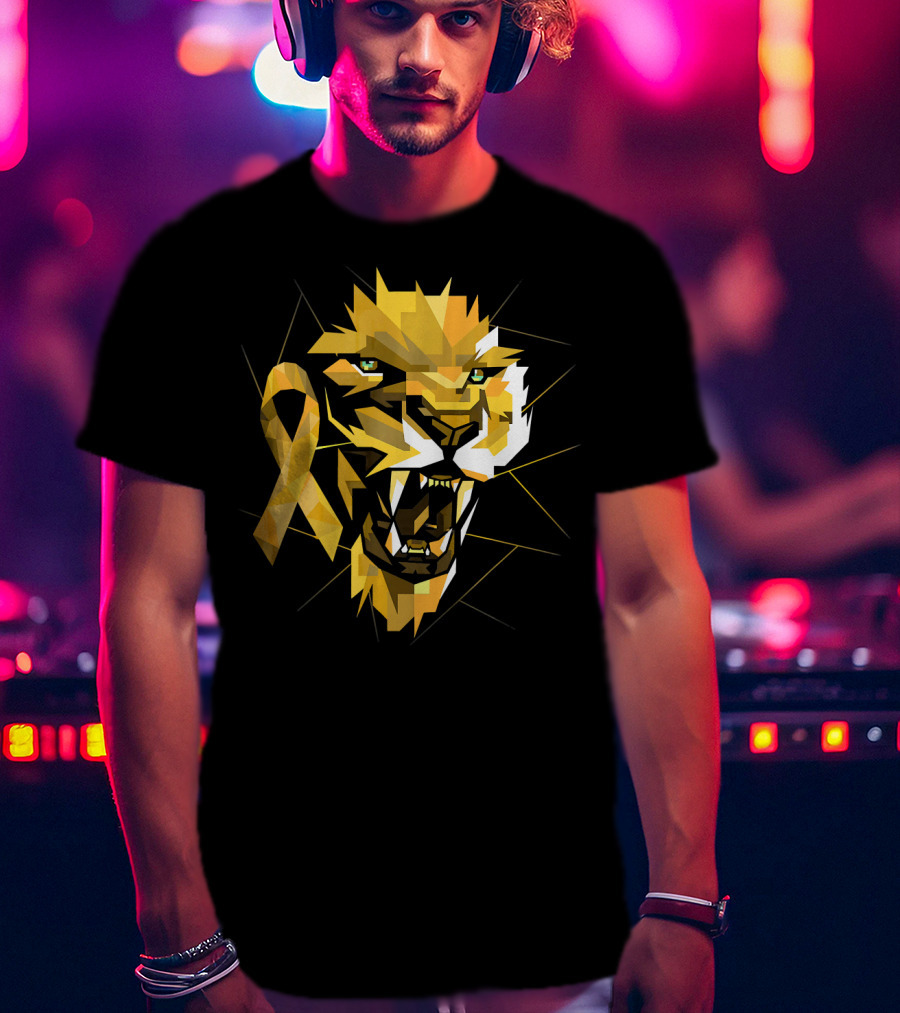 Lion Warrior Childhood Cancer Awareness T-Shirt