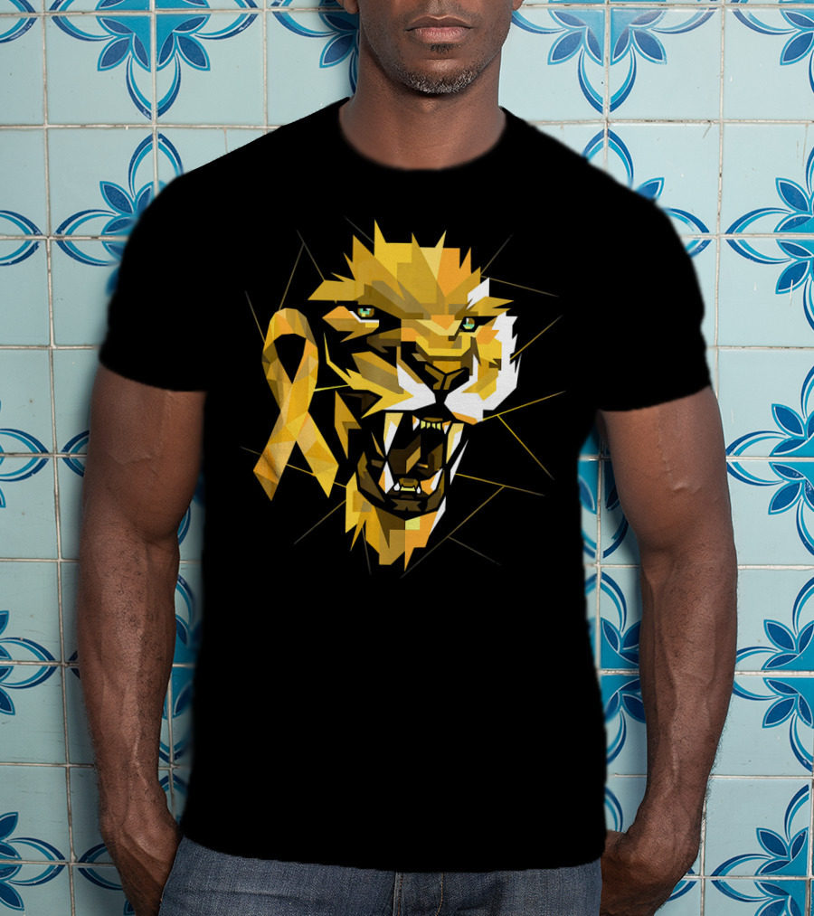 Lion Warrior Childhood Cancer Awareness T-Shirt